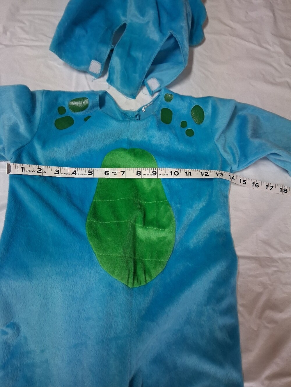 Blue Dinosaur Kids Costume with Green Accents Size 2-3T Preowned - Picture 9 of 10